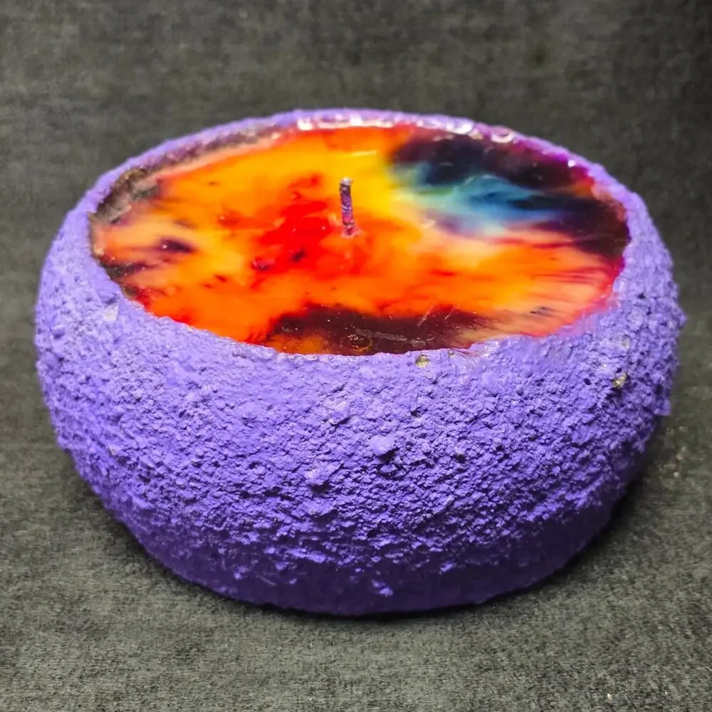 Vintage Wax Works Multi Color Tie-Dye Rainbow Mini Candle